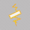 Thunderbolt sign on tranparent background.Vector Superhero Sign. Flash Icon. Color Flat Vector Icon of Power