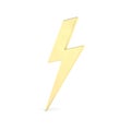 Thunderbolt. Thunder. Lightning bolt. Symbol. Icon. Gold. Royalty Free Stock Photo