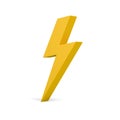 Thunderbolt. Thunder. Lightning bolt. Symbol. Icon. Yellow. Royalty Free Stock Photo