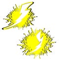 Thunderbolts on abstract background isolated