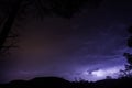 Thunderbolts over the mountains with blue sky Royalty Free Stock Photo