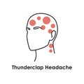 Thunderclap Headache color icon. Vector isolated illustration Royalty Free Stock Photo