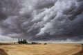 The thundercloud on fields Royalty Free Stock Photo