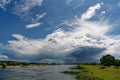 Thundercloud on the Oder river Royalty Free Stock Photo