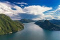 Thundercloud over Lake Lugano Royalty Free Stock Photo