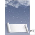 Thunderclouds against the background of snowfall. Vector Realist Royalty Free Stock Photo