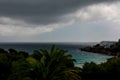 thunderclouds over Cala Llenya Royalty Free Stock Photo