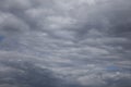 Thunderclouds over horizon. Rain, cloudy grey sky background