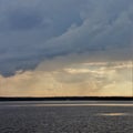 Thunderclouds over the Lule River Royalty Free Stock Photo