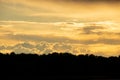 Thunderclouds at sunset over the Dnieper river in Ukraine Royalty Free Stock Photo