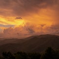 Thunderheads Build Over The Ridges of Eastern Great Smoky Mountains Royalty Free Stock Photo