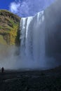 Thundering Skogafoss Waterfall from Inner Gorge in Morning Light, Southern Iceland