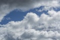 Thunderous gray clouds on the blue sky texture background Royalty Free Stock Photo