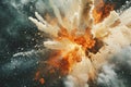 Thunderous Rocks explosion. Generate Ai Royalty Free Stock Photo