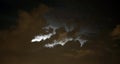 Lightnings between clouds during storm Royalty Free Stock Photo