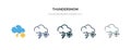 Thundersnow icon in different style vector illustration. two colored and black thundersnow vector icons designed in filled, Royalty Free Stock Photo