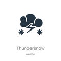 Thundersnow icon vector. Trendy flat thundersnow icon from weather collection isolated on white background. Vector illustration Royalty Free Stock Photo