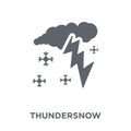 Thundersnow icon from Weather collection. Royalty Free Stock Photo