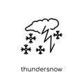 Thundersnow icon from Weather collection. Royalty Free Stock Photo