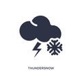 thundersnow icon on white background. Simple element illustration from weather concept Royalty Free Stock Photo