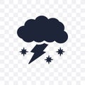 Thundersnow transparent icon. Thundersnow symbol design from Weather collection. Royalty Free Stock Photo