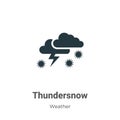Thundersnow vector icon on white background. Flat vector thundersnow icon symbol sign from modern weather collection for mobile Royalty Free Stock Photo