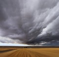 Thunderstorm above fields Royalty Free Stock Photo