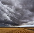 Thunderstorm above fields Royalty Free Stock Photo