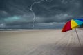 Thunderstorm approaching the beach