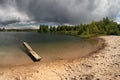 A thunderstorm is approaching, nature froze in anticipation of a storm swirling, swirling clouds of rain. Royalty Free Stock Photo