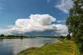 Thunderstorm cell on the Oder river Royalty Free Stock Photo