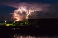 Thunderstorm cloud early in the morning, in summer before sunrise Royalty Free Stock Photo