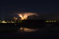 Thunderstorm cloud early in the morning, in summer before sunrise Royalty Free Stock Photo