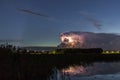 Thunderstorm cloud early in the morning, in summer before sunrise Royalty Free Stock Photo