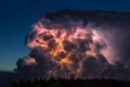 Thunderstorm cloud early in the morning, in summer before sunrise Royalty Free Stock Photo