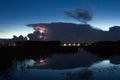 Thunderstorm cloud early in the morning, in summer before sunrise Royalty Free Stock Photo