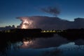 Thunderstorm cloud early in the morning, in summer before sunrise Royalty Free Stock Photo