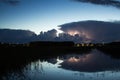 Thunderstorm cloud early in the morning, in summer before sunrise Royalty Free Stock Photo