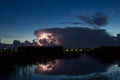 Thunderstorm cloud early in the morning, in summer before sunrise Royalty Free Stock Photo