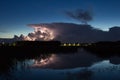 Thunderstorm cloud early in the morning, in summer before sunrise Royalty Free Stock Photo