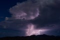 Thunderstorm cloud with lightning bolt strikes Royalty Free Stock Photo