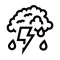 Thunderstorm cloud with lightning and rain icon Royalty Free Stock Photo