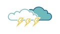 Thunderstorm Cloud with Lightning Strikes, vector design Generative AI Royalty Free Stock Photo