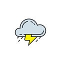 Thunderstorm cloud line icon