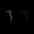 Thunderstorm crack icon set white color illustration flat style simple image