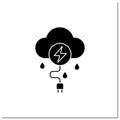 Thunderstorm energy glyph icon