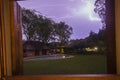 Thunderstorm Lightening Home Window Royalty Free Stock Photo