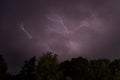 Thunderstorm, lighting and thunder in a storm in Caceres Royalty Free Stock Photo