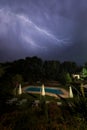 Thunderstorm, lighting and thunder in a storm in Caceres