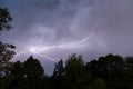 Thunderstorm, lighting and thunder in a storm in Caceres